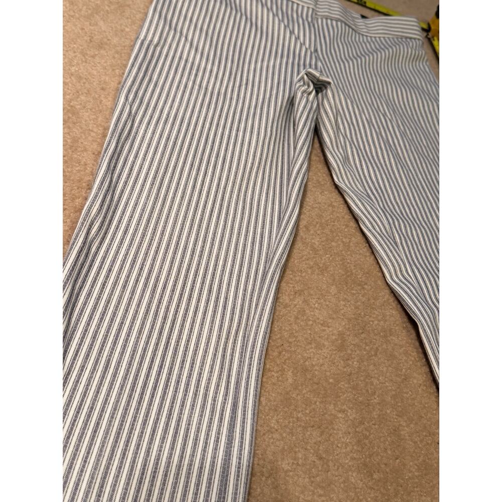 Amanda + Chelsea Blue White Striped Ankle Pants 4P NWT - Picture 2 of 9